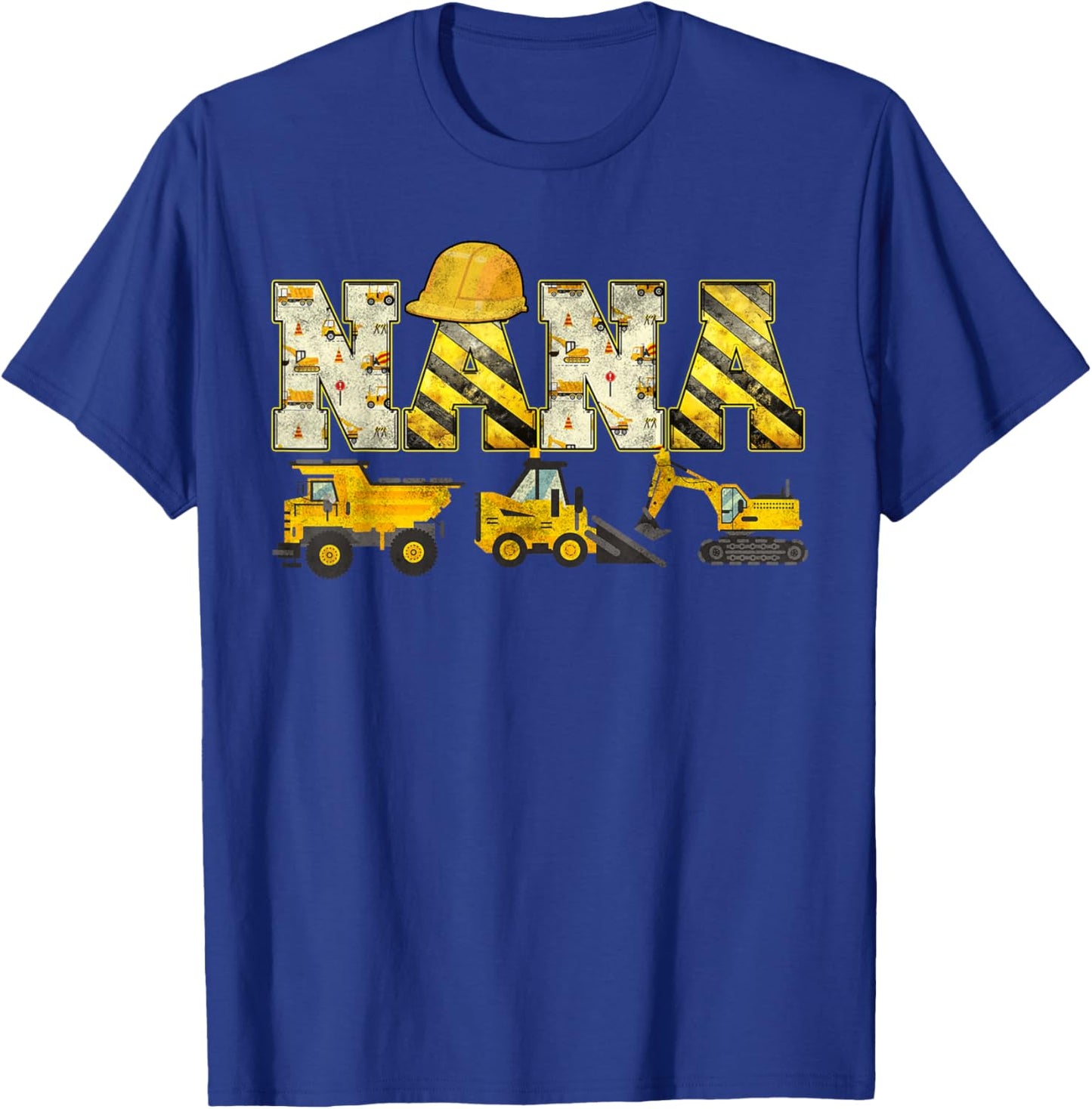 Nana Construction Excavator Kids Matching Family Party T-Shirt - T-Shirt | Royal