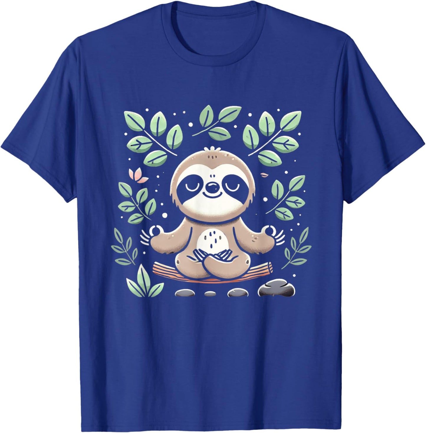Cute Funny Sloth Meditating Meditation Peace Zen Sloth T-Shirt - T-Shirt | Royal