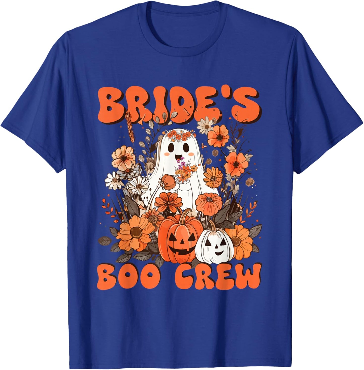 Bride's Boo Crew Floral Ghost Bachelorette Wedding Halloween T-Shirt - T-Shirt | Royal