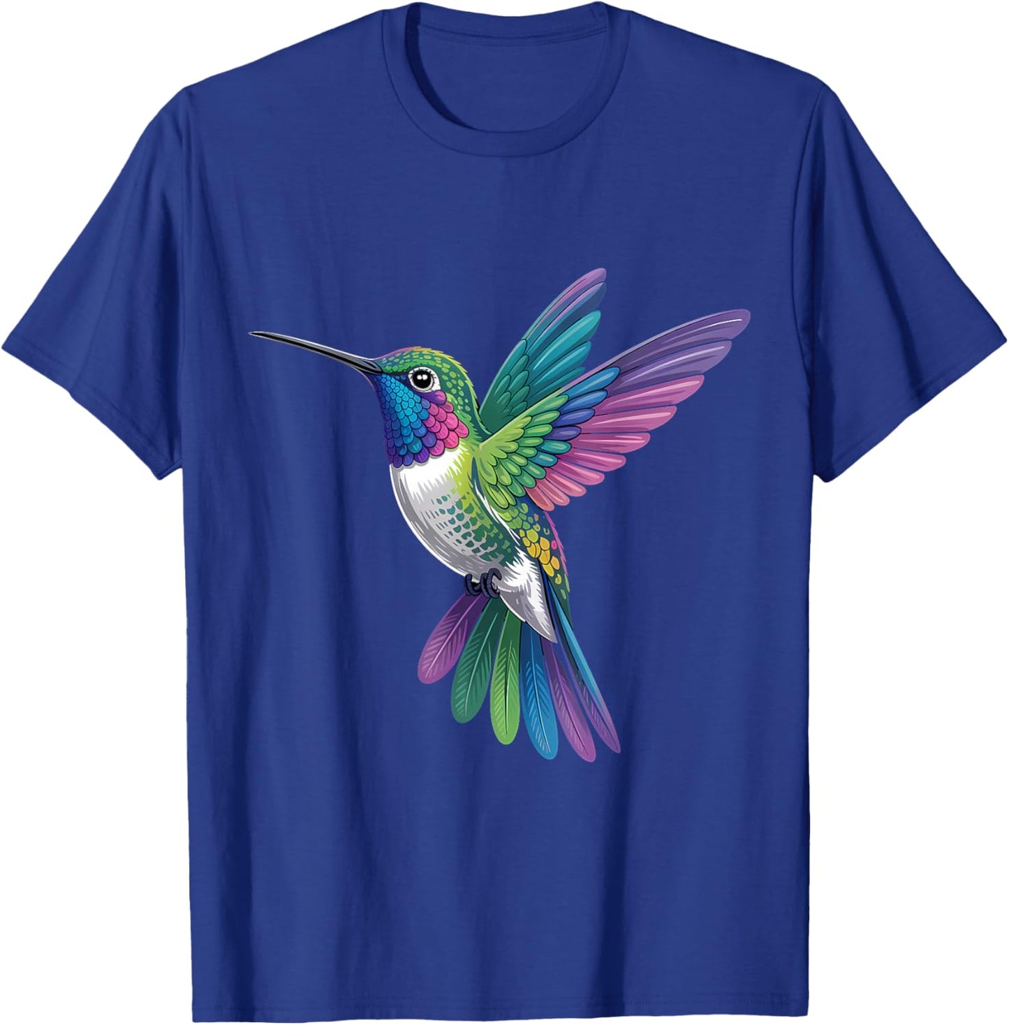 Hummingbird Lover Portrait Artwork Tropical Animal Art T-Shirt - T-Shirt | Royal