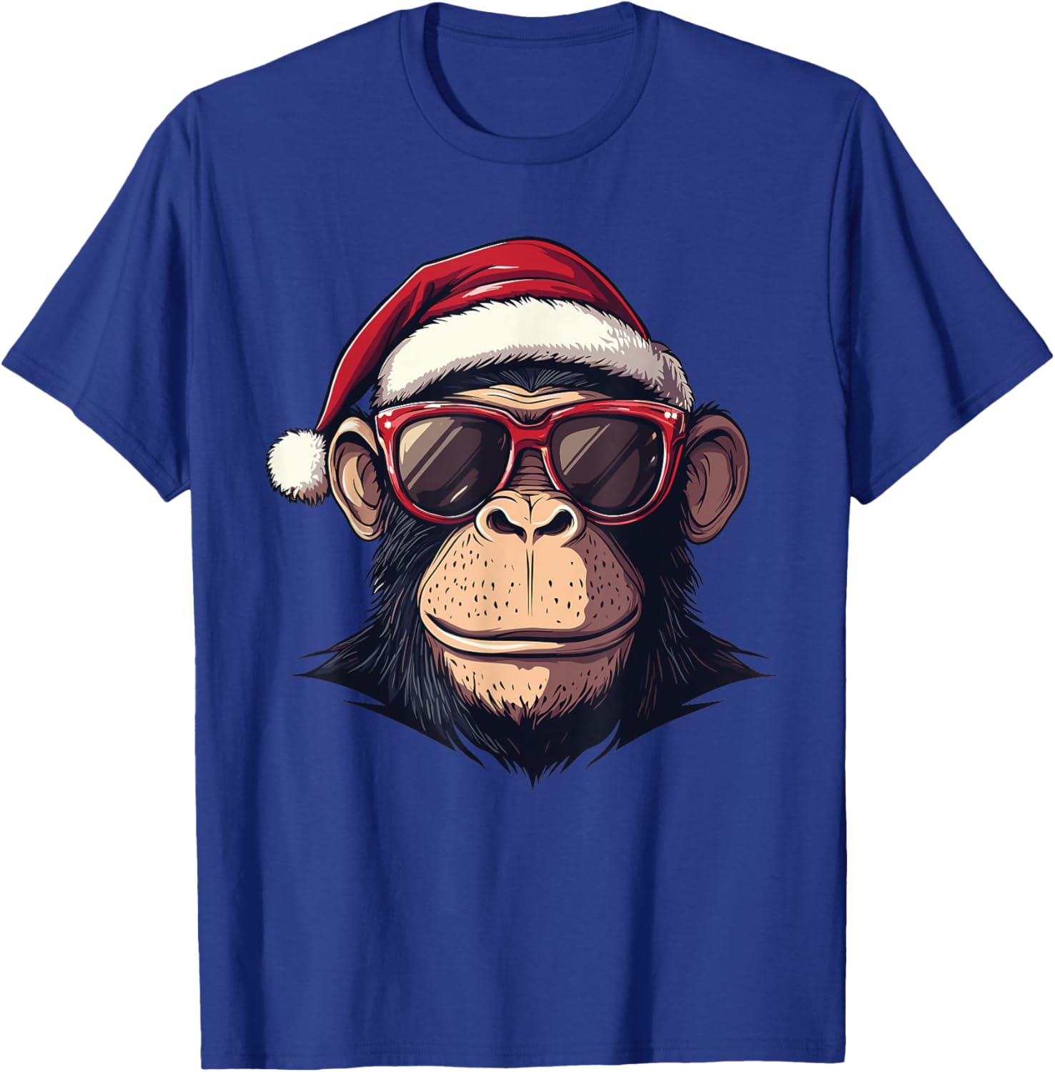 Monkey Santa Hat chimpanzee Monkey Lovers Christmas Pajama T-Shirt - T-Shirt | Royal