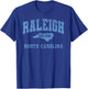 Raleigh North Carolina NC Vintage State Athletic Style T-Shirt - T-Shirt | Royal