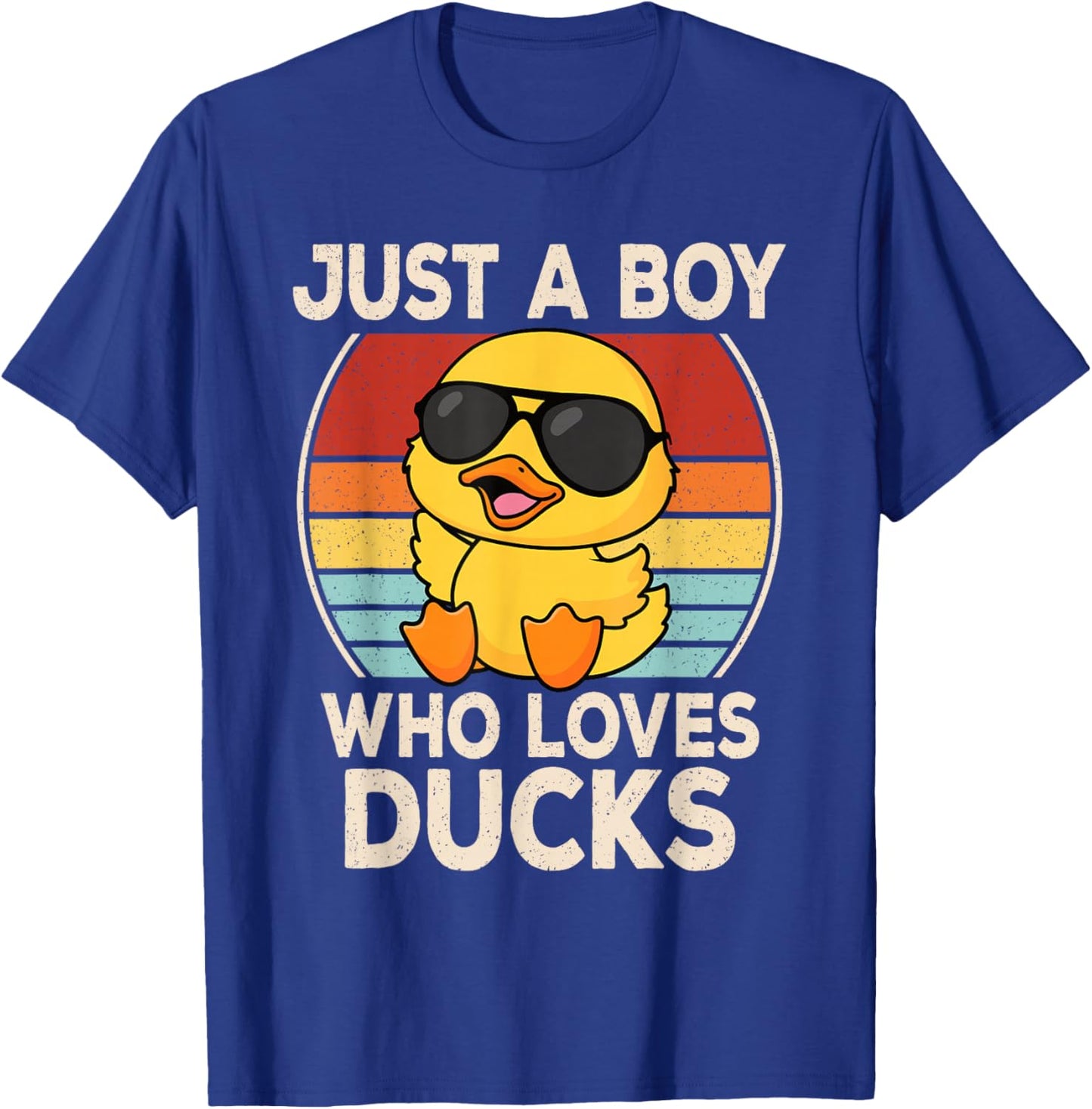 Just A Boy Who Loves Ducks Retro Duck Lover Boys Kids T-Shirt - T-Shirt | Royal