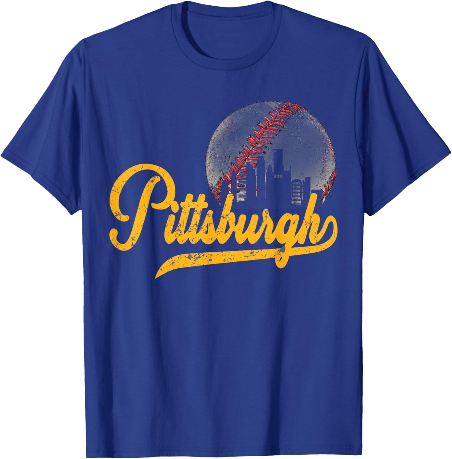 Pittsburgh Jersey Style Shirt Vintage Pittsburgh Skyline T-Shirt - T-Shirt | Royal