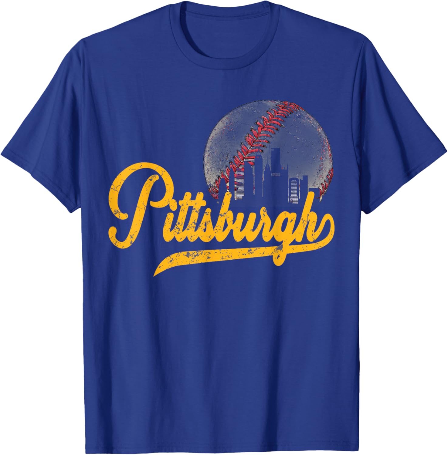 Pittsburgh Jersey Style Shirt Vintage Pittsburgh Skyline T-Shirt - T-Shirt | Royal