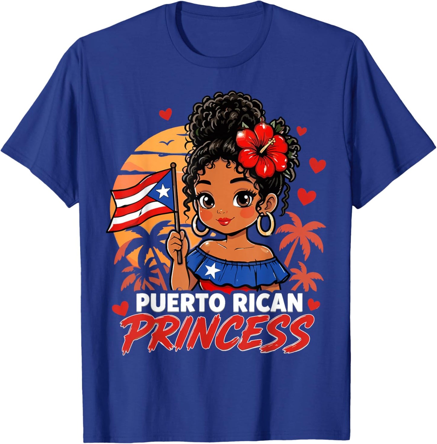 Puerto Rico Hispanic Heritage Cute Puerto Rican Princess T-Shirt - T-Shirt | Royal