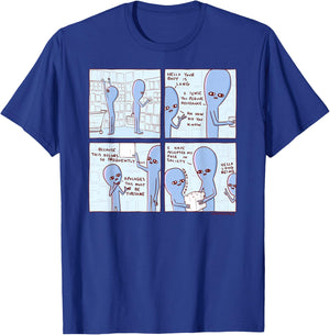 Threadless Nathan W. Pyle Strange Planet Long Being Graphic T-Shirt - T-Shirt | Royal