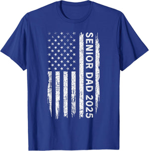 Senior 2025 Dad US Flag Class Of 2025 Proud Dad Of Senior T-Shirt - T-Shirt | Royal