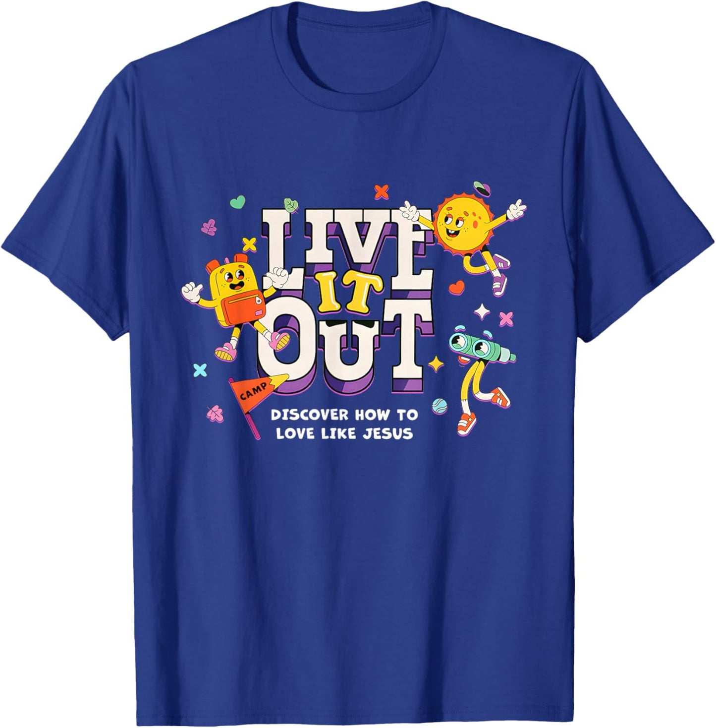 Live It Out Love Like Jesus VBS 2025 Christian Camping T-Shirt - T-Shirt | Royal