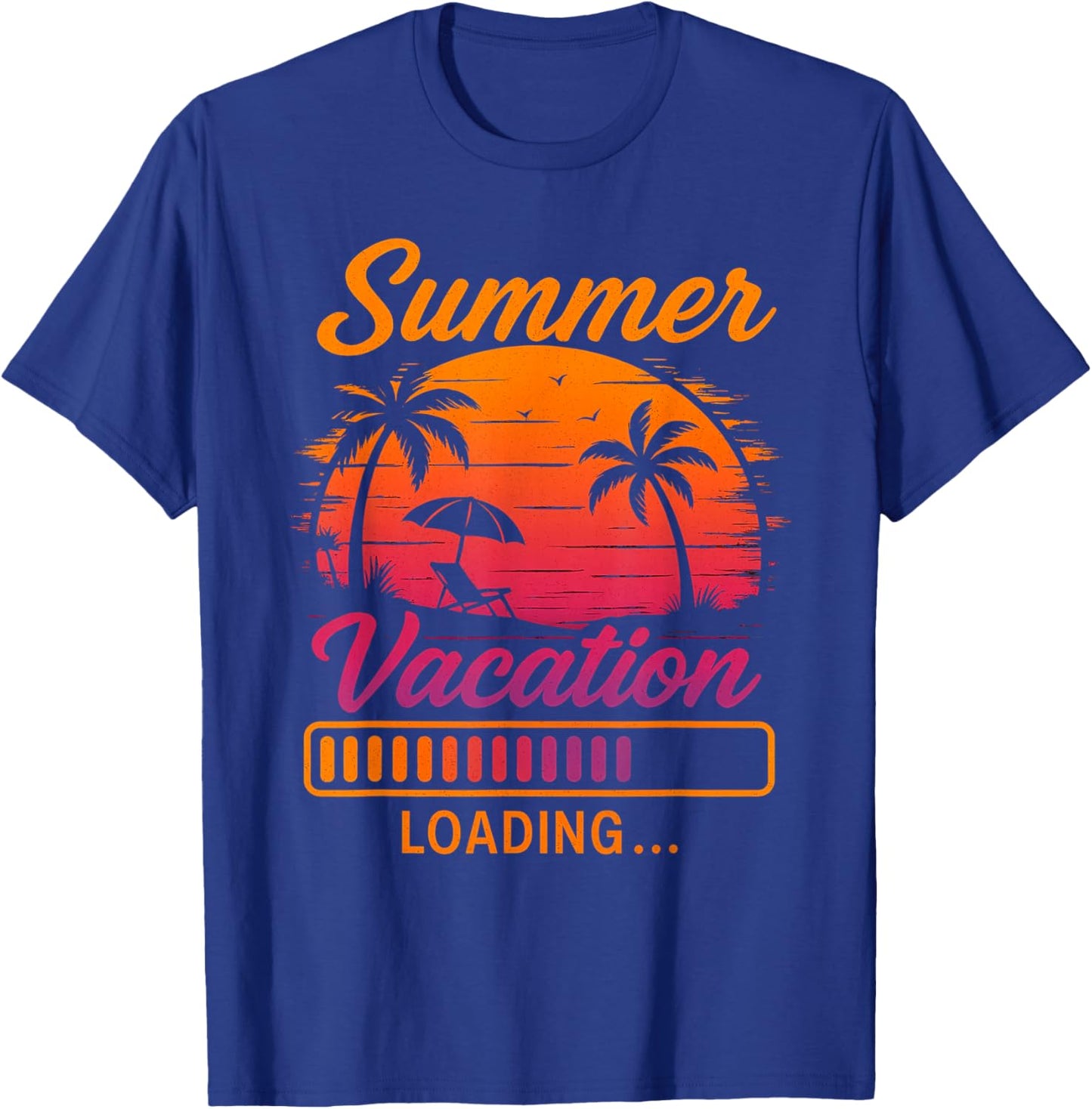 Summer Vacation Loading, Teacher Last Day of School T-Shirt - T-Shirt | Royal
