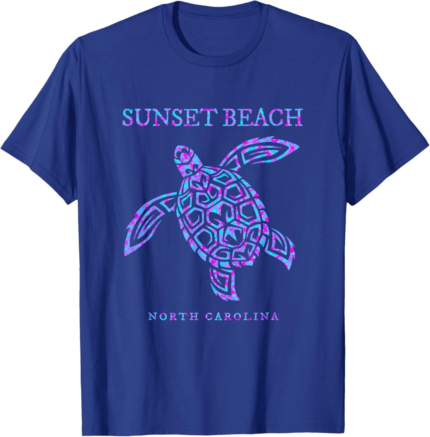 Sunset Beach North Carolina Sea Turtle Beach Vacation T-Shirt - T-Shirt | Royal