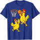 Funny Rubber a Chicken Playing Basketball Dunking Player T-Shirt - T-Shirt | Royal