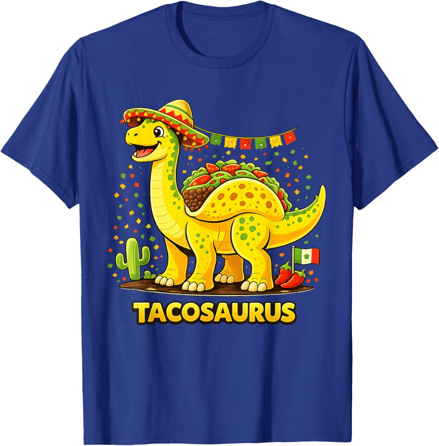 Funny Taco Dinosaur Cinco De Mayo Fiesta Mexican Food Dino T-Shirt - T-Shirt | Royal