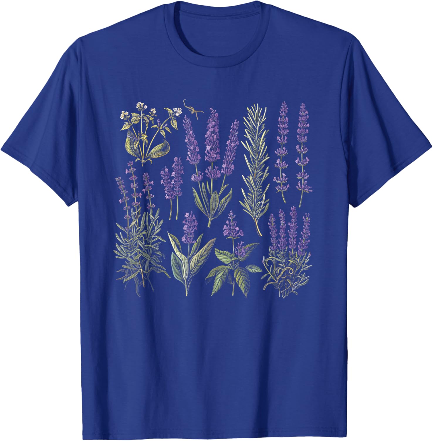 Vintage Botanical Lavender Flower Girl Cute Floral Plant Mom T-Shirt - T-Shirt | Royal