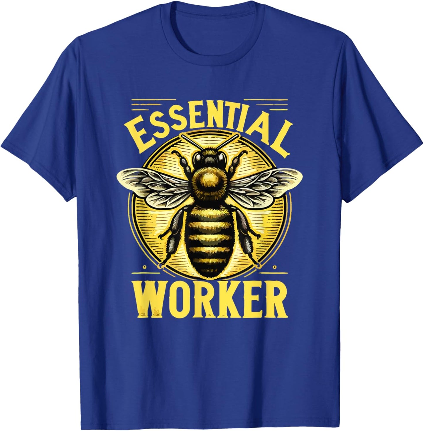 Essential Worker Beekeeper Beekeeping Hive Bees Retro T-Shirt - T-Shirt | Royal