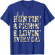 Hunting Fishing Loving Every Day Camo US Flag Hunting Season T-Shirt - T-Shirt | Royal
