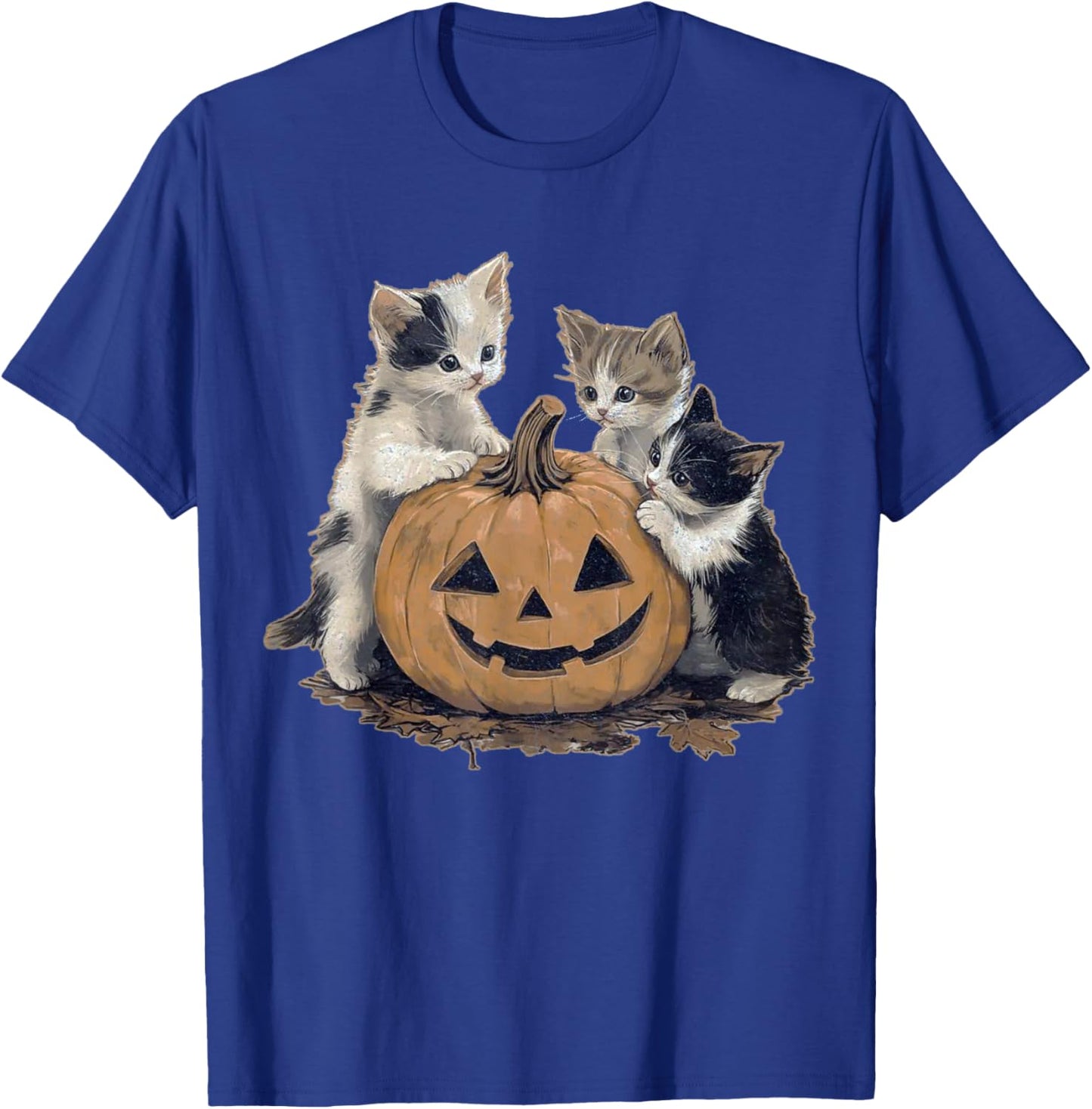 Vintage 90s Cat Halloween Retro Halloween vintage Spooky Women Kids T-Shirt - T-Shirt | Royal