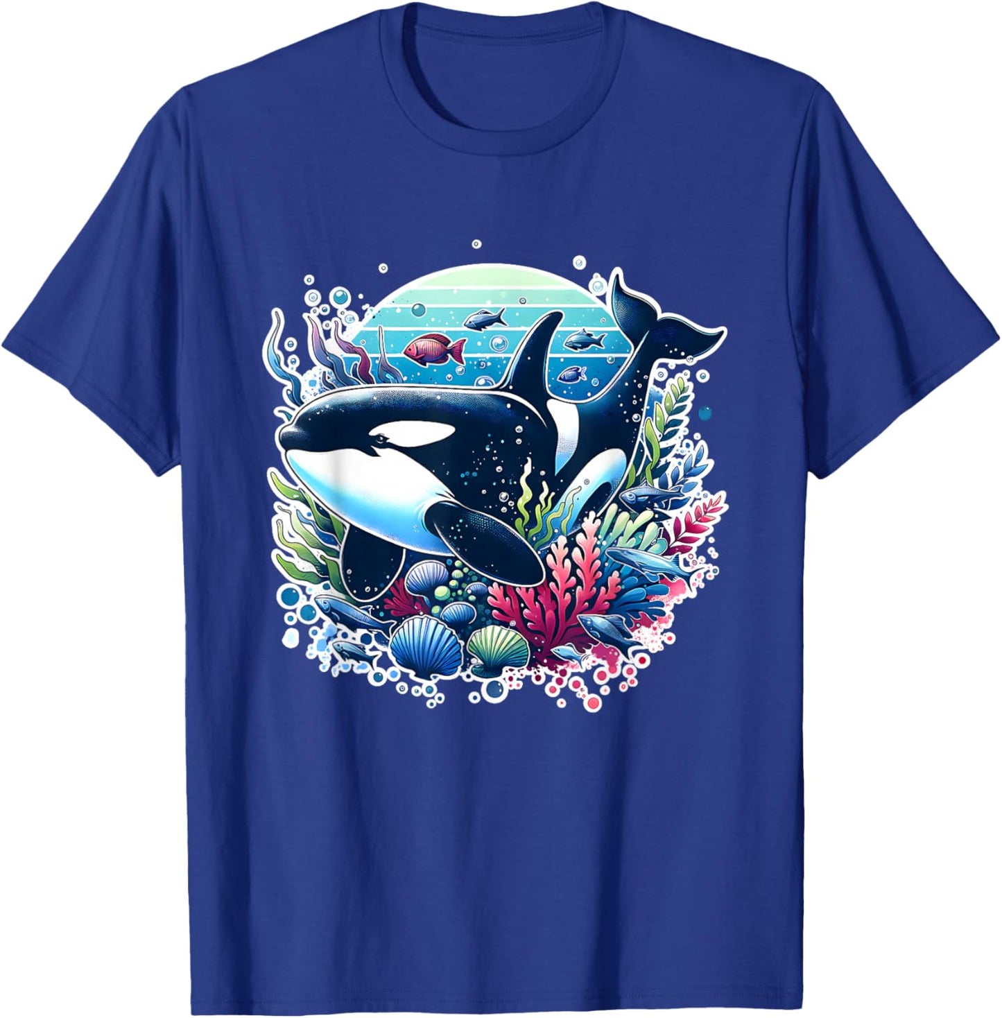 Orca Beautiful Whale Sea Animal Graphic Orca T-Shirt - T-Shirt | Royal