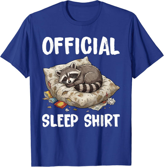 Cute Raccoon Official Sleep Shirt Pajamas Nightgown T-Shirt - T-Shirt | Royal