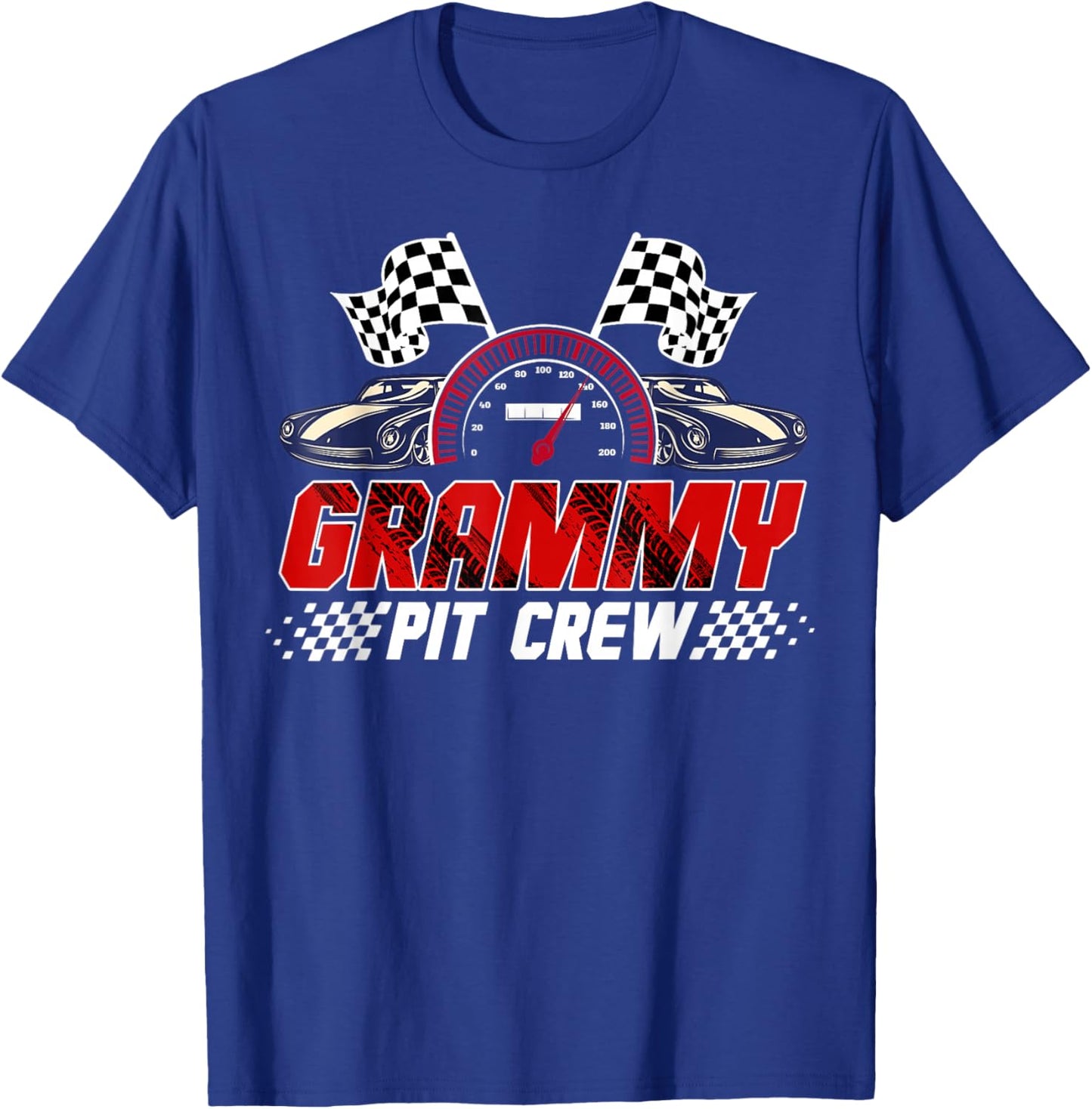 Race Car Birthday Party Racing Family Grammy Pit Crew T-Shirt - T-Shirt | Royal