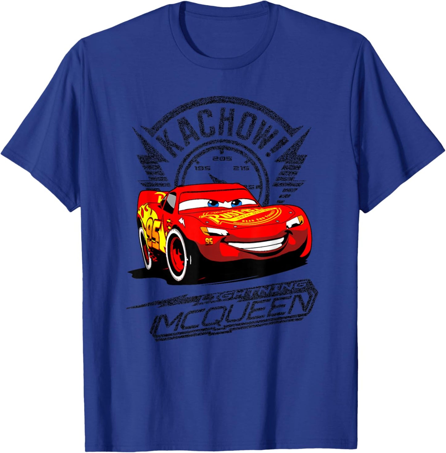 Disney Pixar Cars Lightning McQueen Kachow! Retro Shot T-Shirt - T-Shirt | Royal
