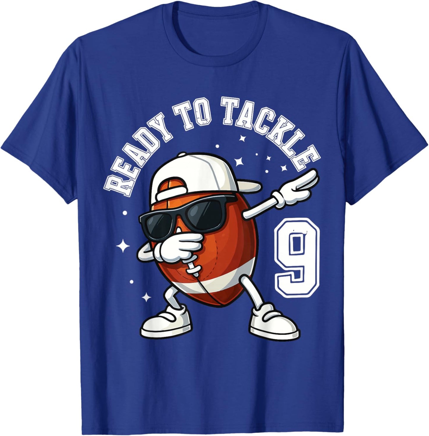 Ready to Tackle 9 Football Party T-Shirt - T-Shirt | Royal