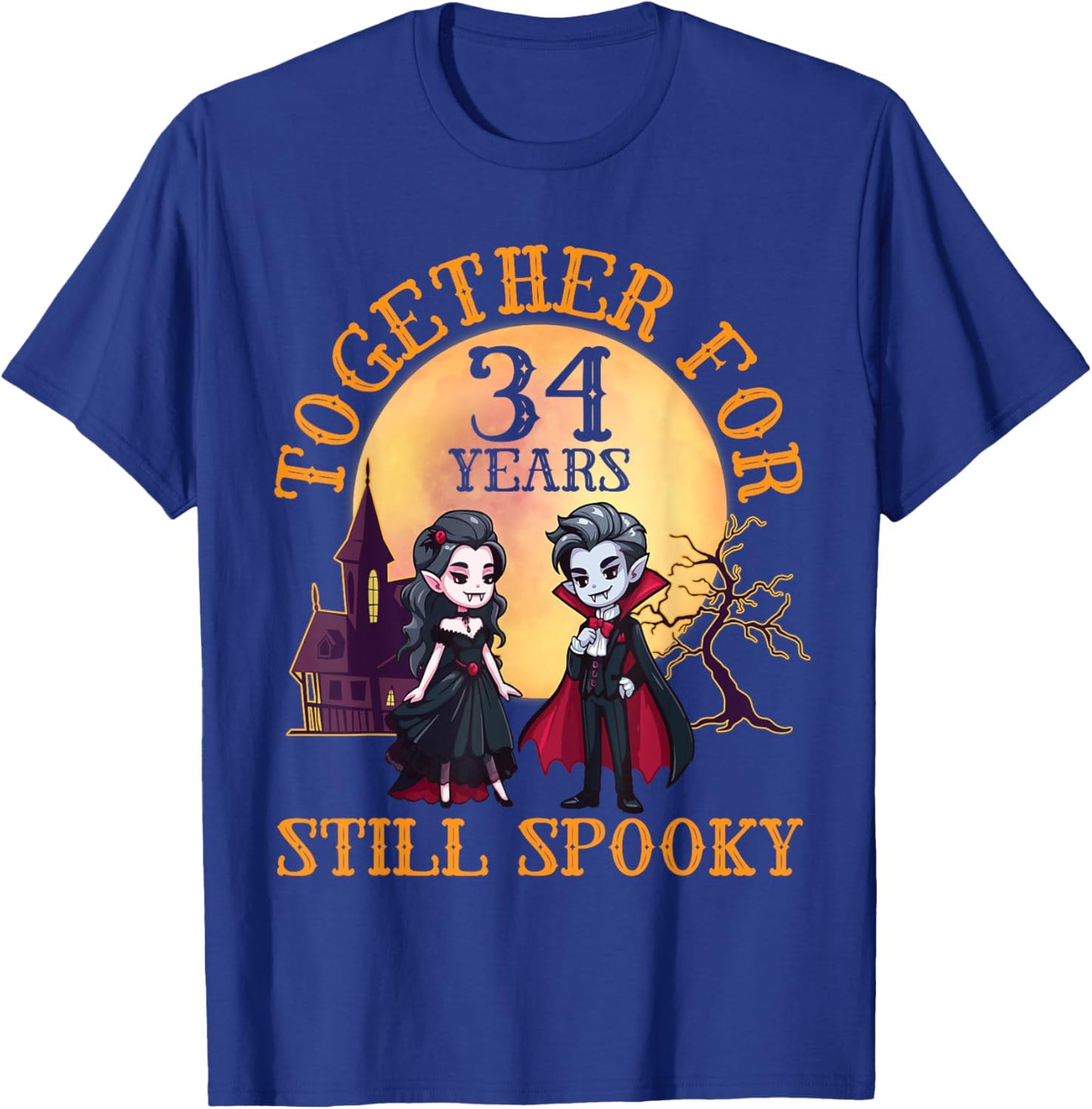 Vampire Couple Marry Together for 34 Years and Still Spooky T-Shirt - T-Shirt | Royal