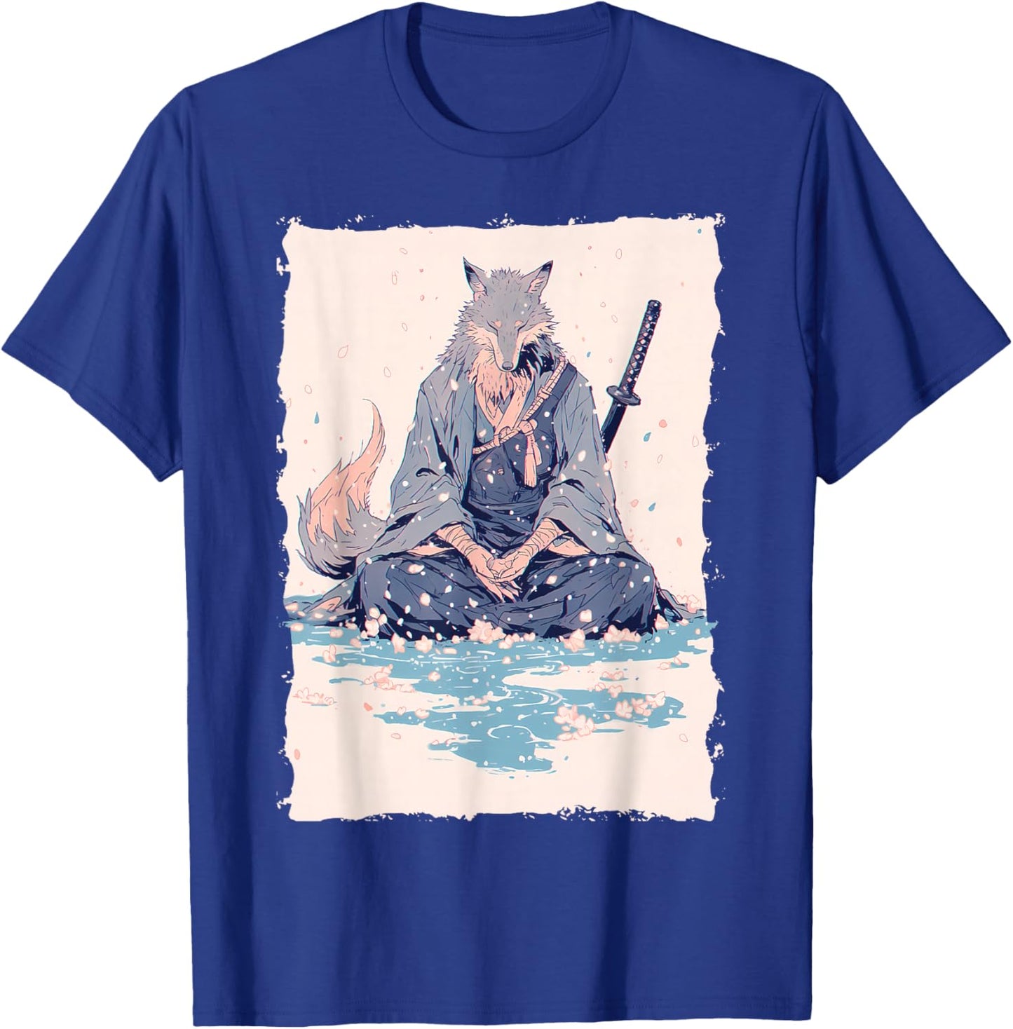 Kitsune Samurai Warrior Japan Myth Fox Spirit T-Shirt - T-Shirt | Royal