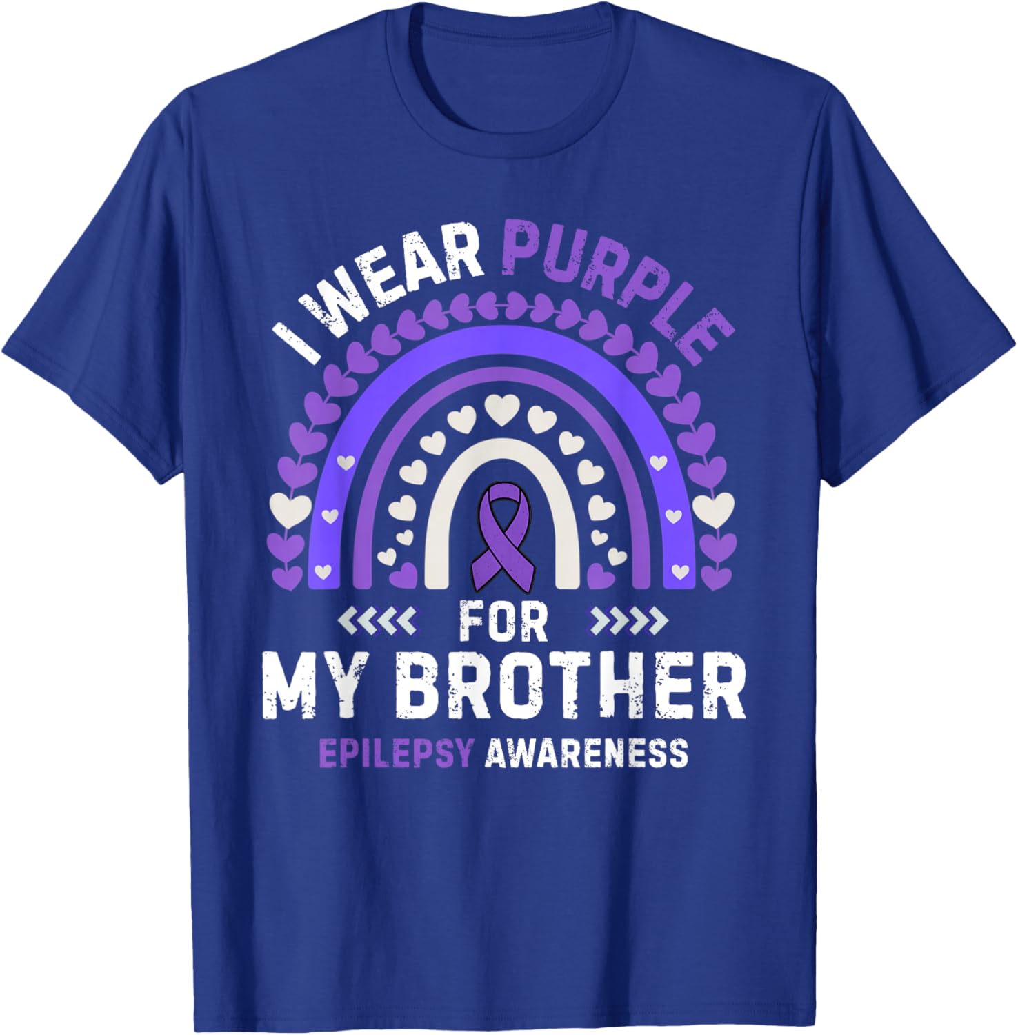 I wear Purple for My Brother Seizure Epilepsy Awareness T-Shirt - T-Shirt | Royal