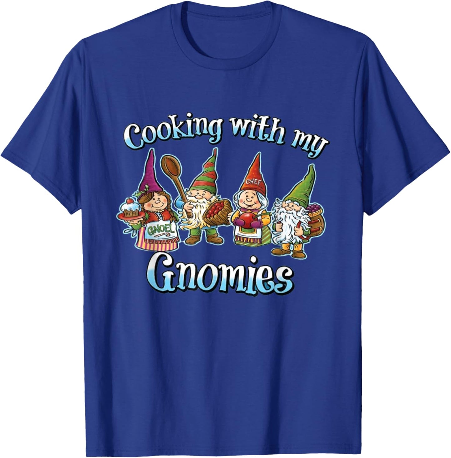 Cooking with My Gnomies Shirt – Funny Lunch Lady Christmas T-Shirt - T-Shirt | Royal