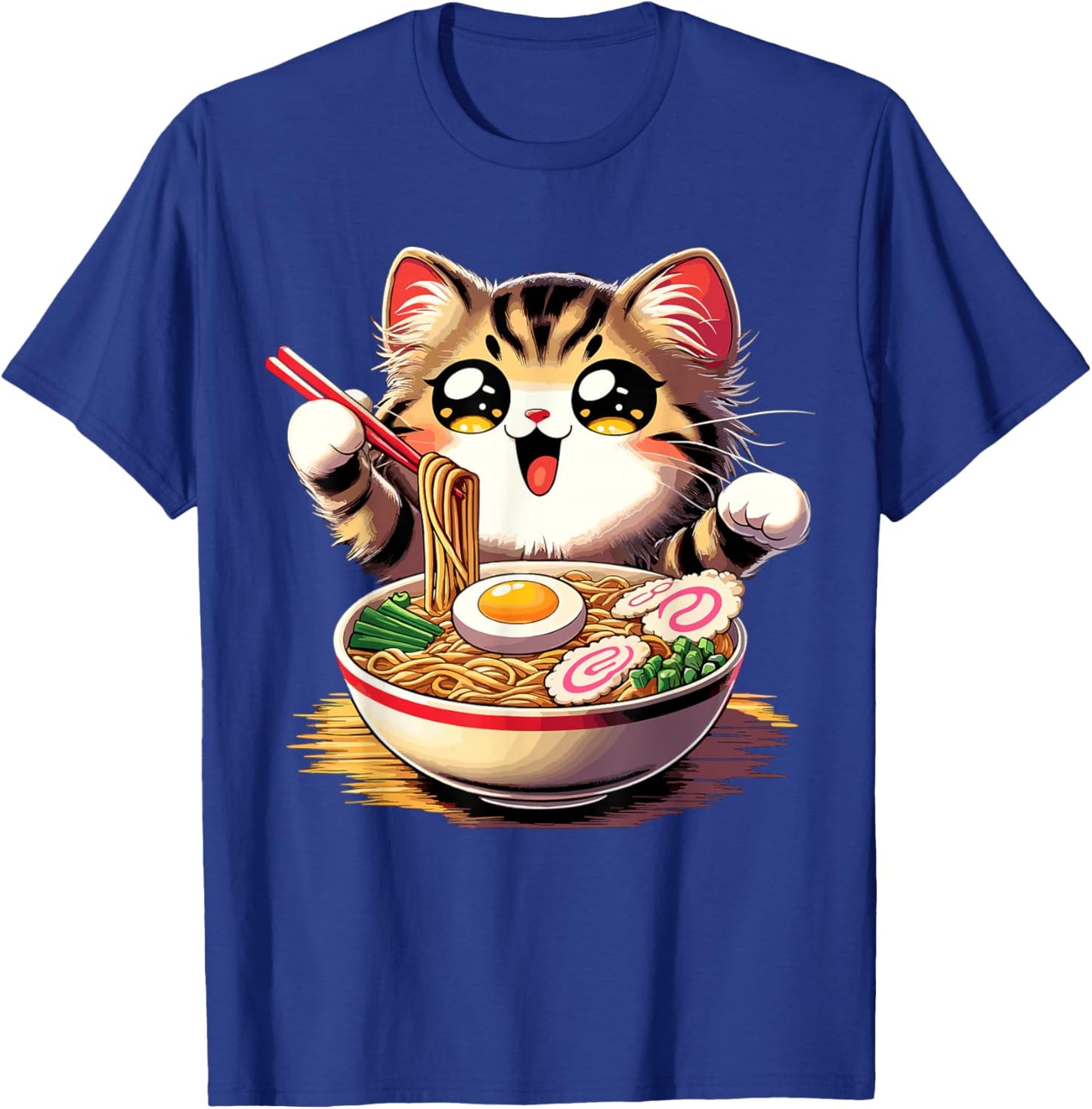 Cat Ramen Noodles Anime Kawaii Japanese Cat T-Shirt - T-Shirt | Royal