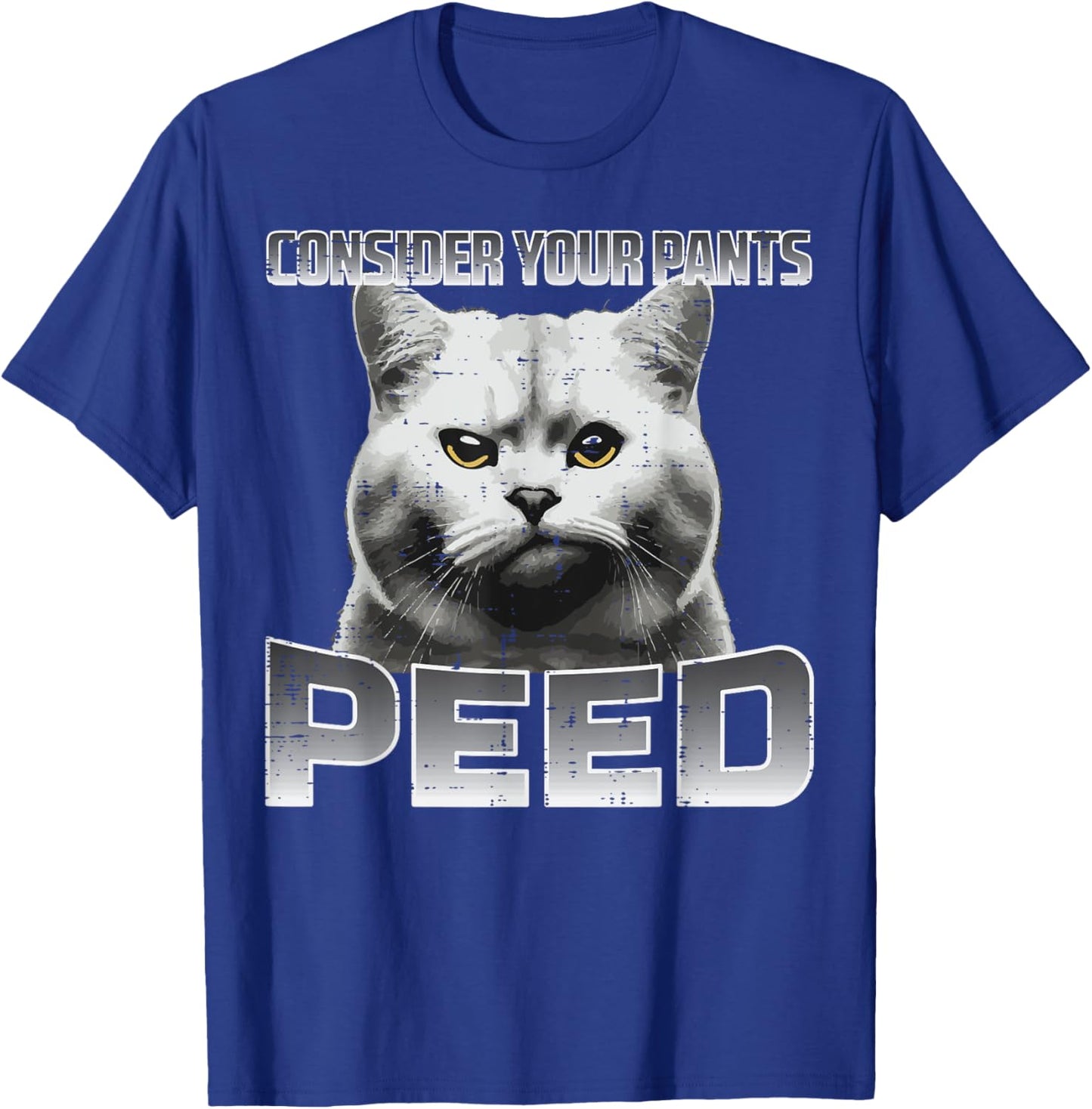 Funny Cat Consider Your Pants Peed Silly Meme Men Women Kids T-Shirt - T-Shirt | Royal