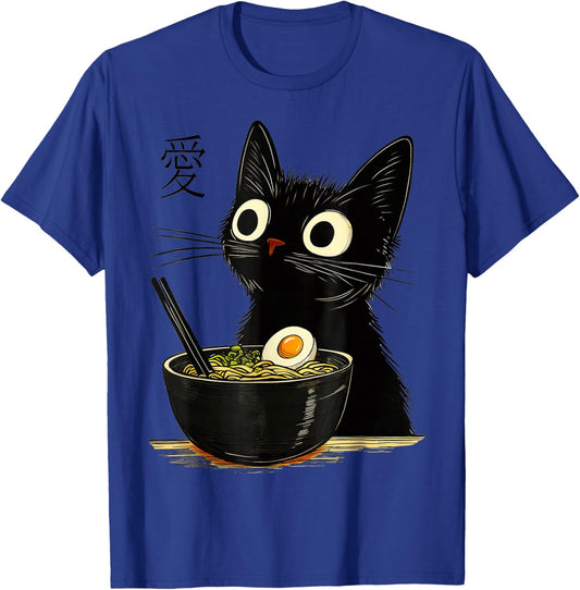 Cat Ramen Japanese, Kawaii Anime Noddles Cat T-Shirt - T-Shirt | Royal