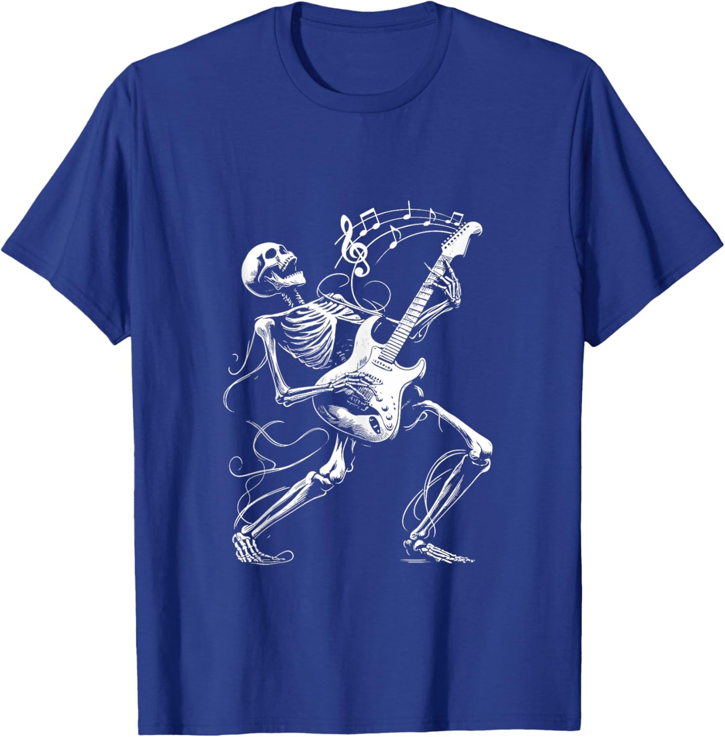 Skeleton Playing Guitar Music Gifts Women Rock Band T-Shirt - T-Shirt | Royal