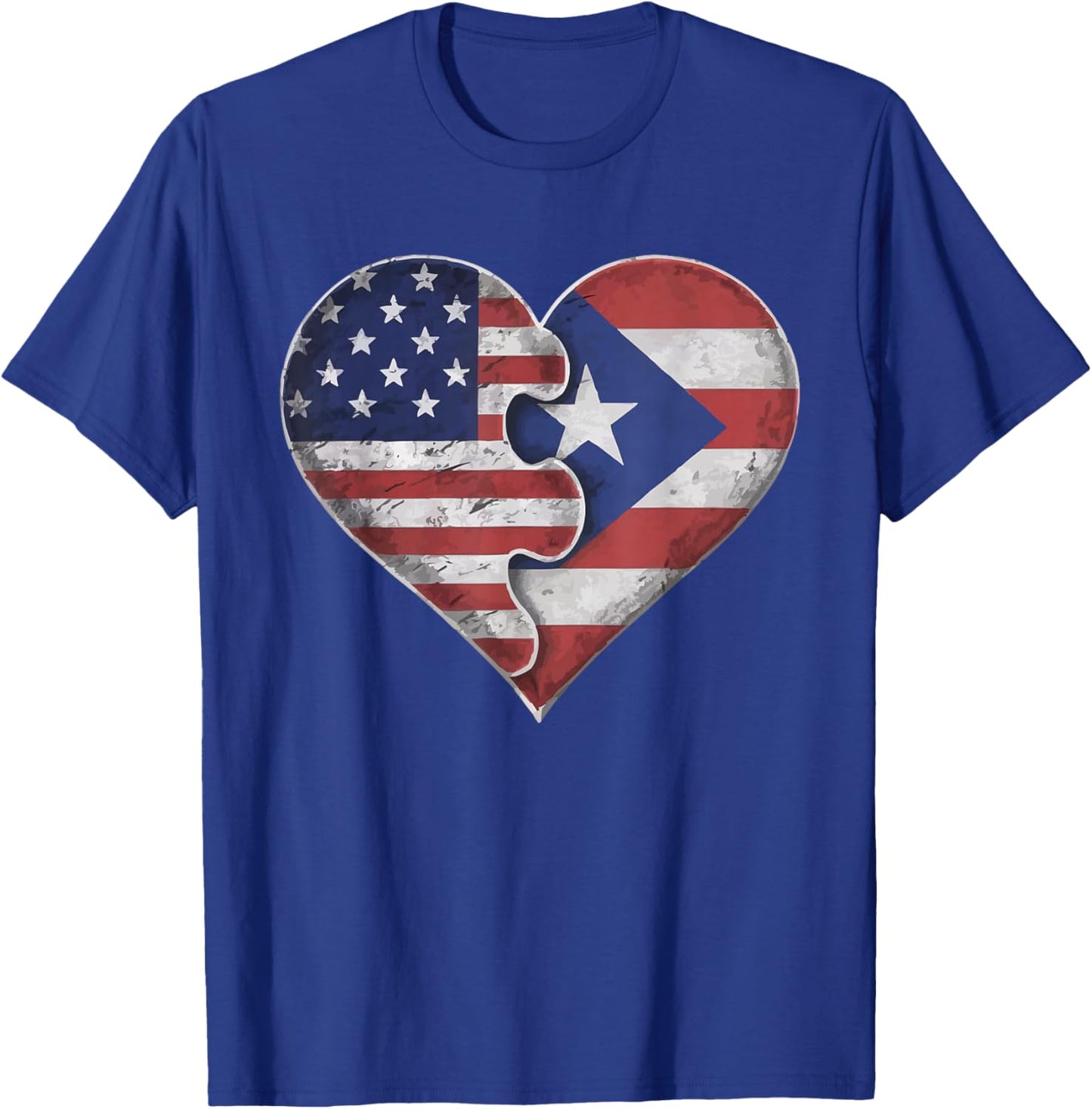 Half Puerto Rican Half American USA Flag Puerto Rico T-Shirt - T-Shirt | Royal