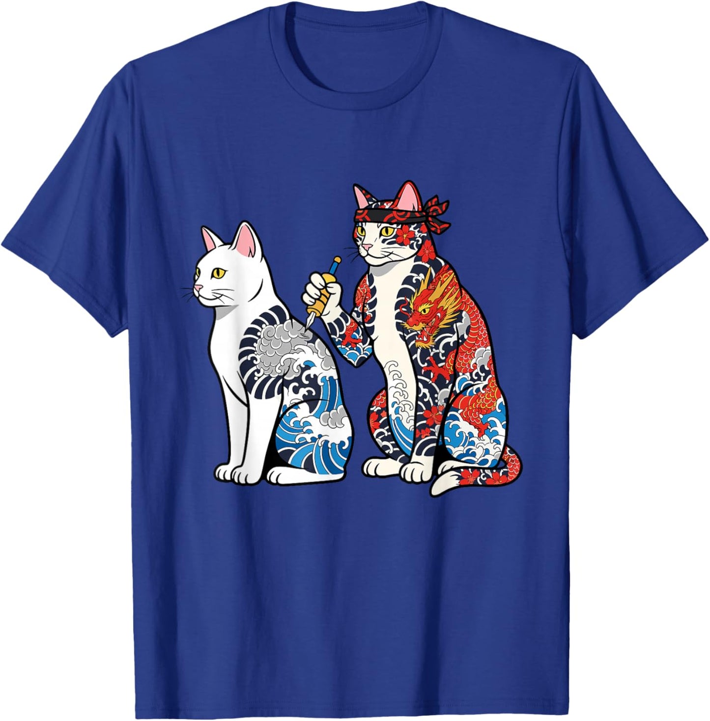 Cat Tattooing Cat Funny Meme Inked Kitty Humor Tattoo Artist T-Shirt - T-Shirt | Royal