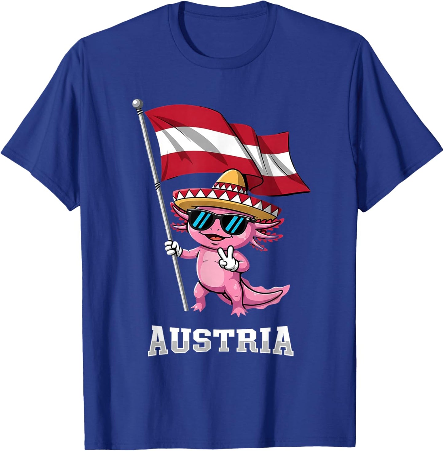 Austria Roots Axolotl Austrian Flag T-Shirt - T-Shirt | Royal