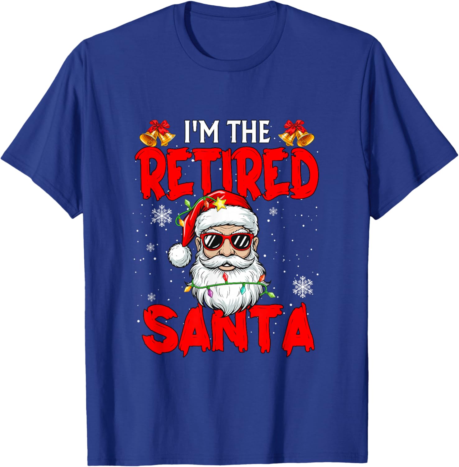 Retired Santa Christmas Santa Sunglasses Retirement Family T-Shirt - T-Shirt | Royal