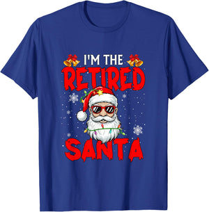 Retired Santa Christmas Santa Sunglasses Retirement Family T-Shirt - T-Shirt | Royal
