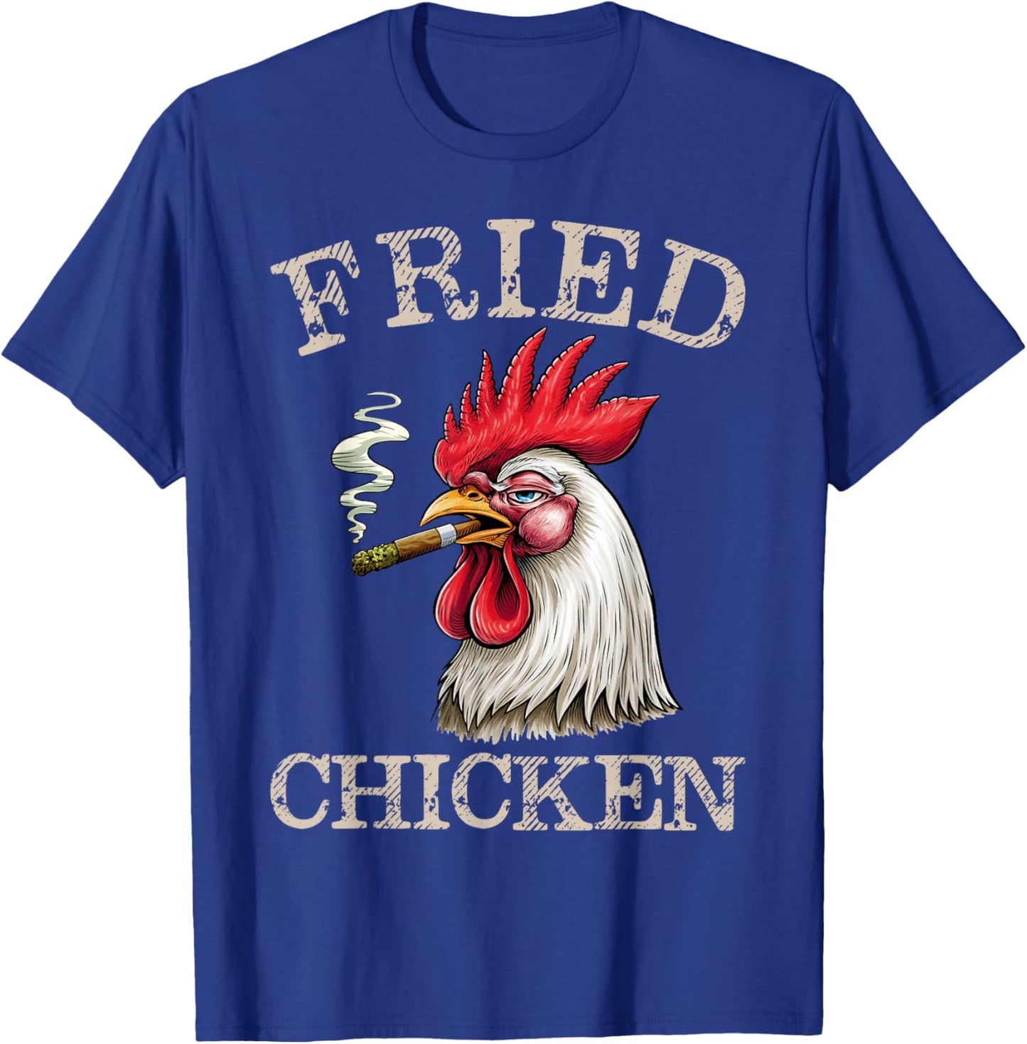 Fried Smoking Chicken 420 Marijuana Graphic Weed Men Women T-Shirt - T-Shirt | Royal