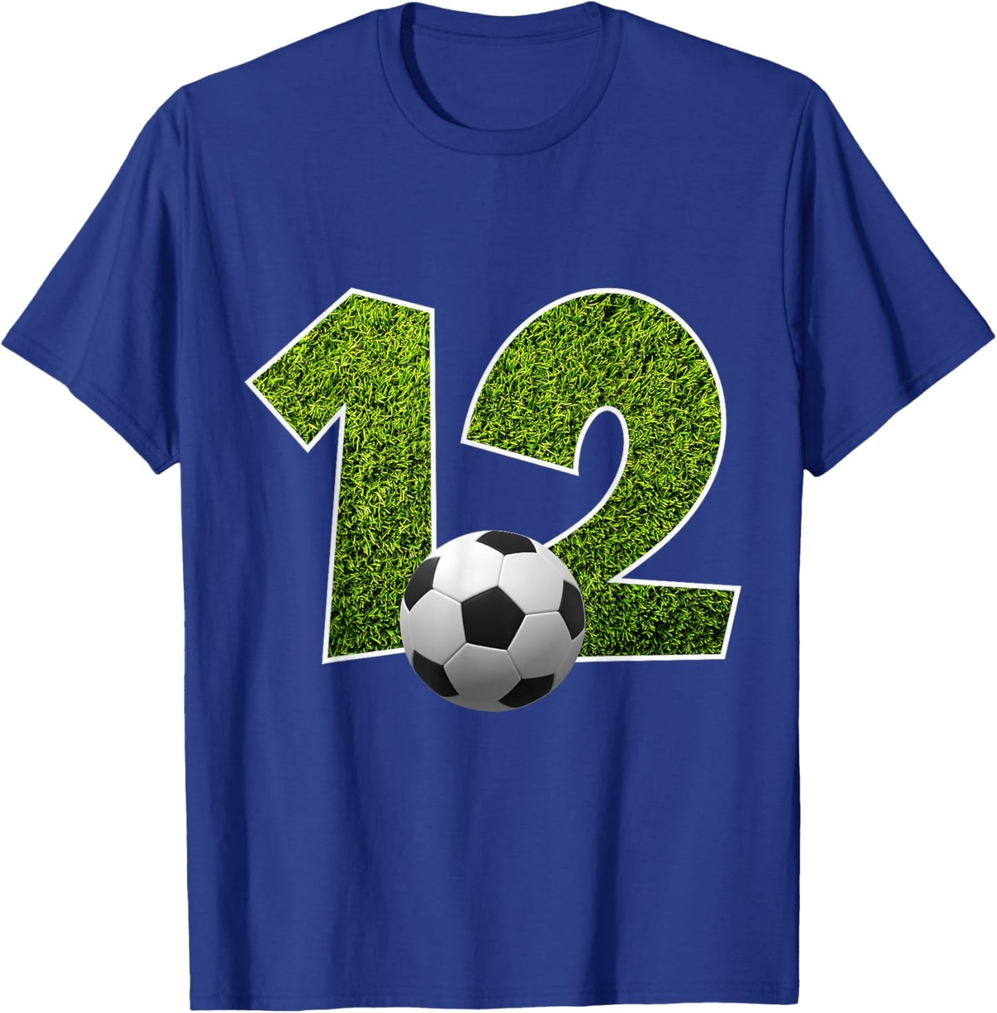 Number 12 Years Soccer 12TH Birthday T-Shirt - T-Shirt | Royal