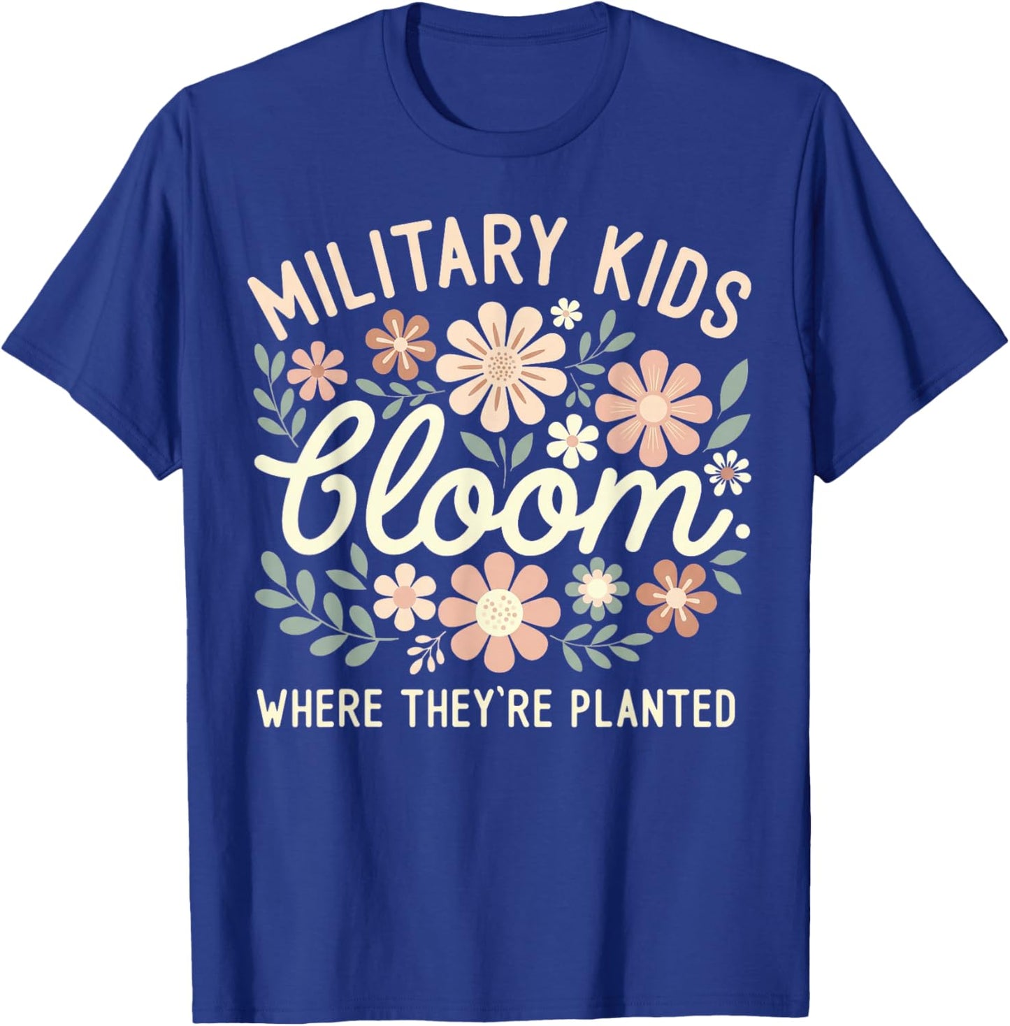 Purple Military Kid Dandelion Bloom Where They're Planted T-Shirt - T-Shirt | Royal