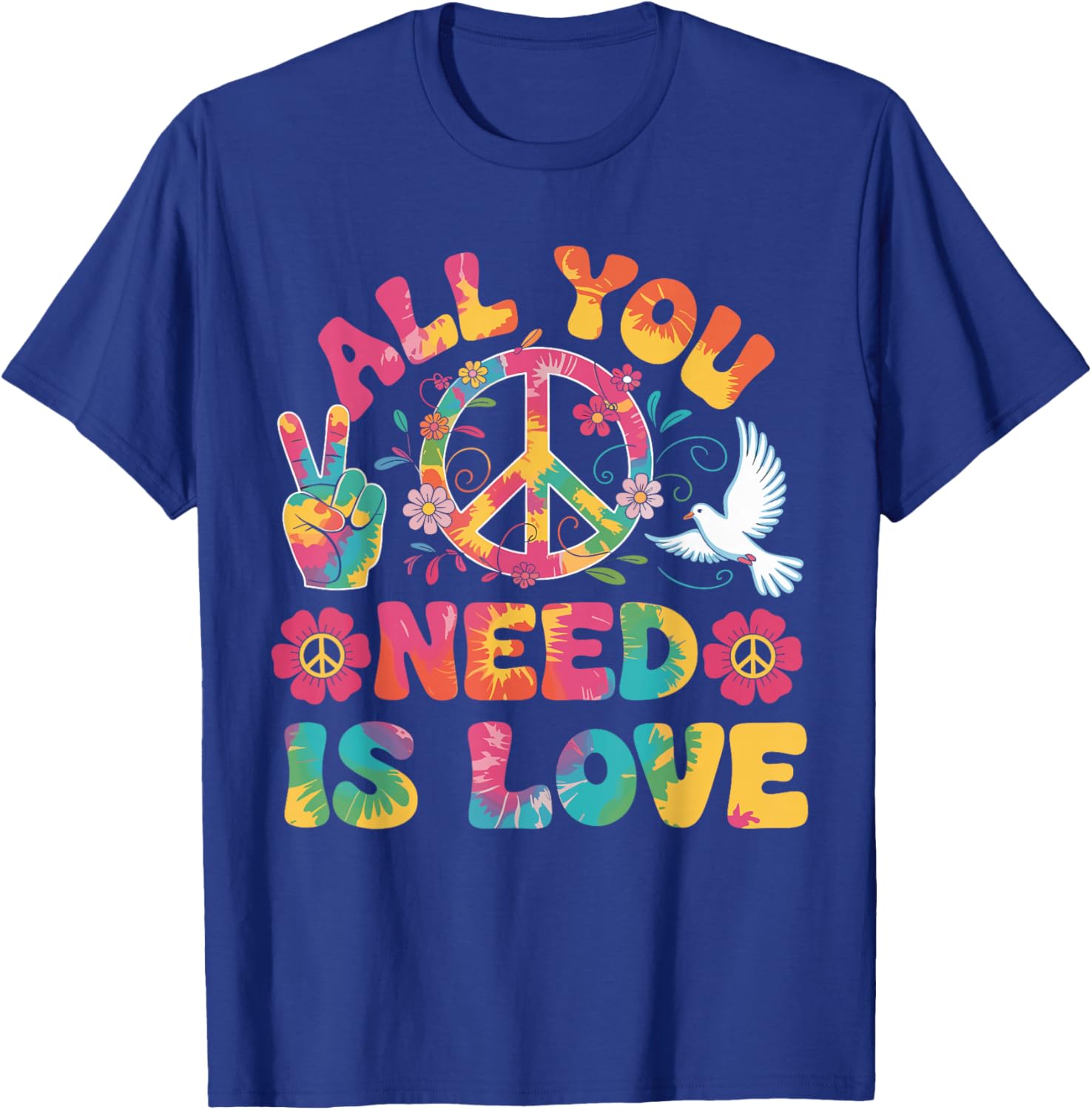 All You Need Is Love Costume Hippie 60s 70s Carnival T-Shirt - T-Shirt | Royal