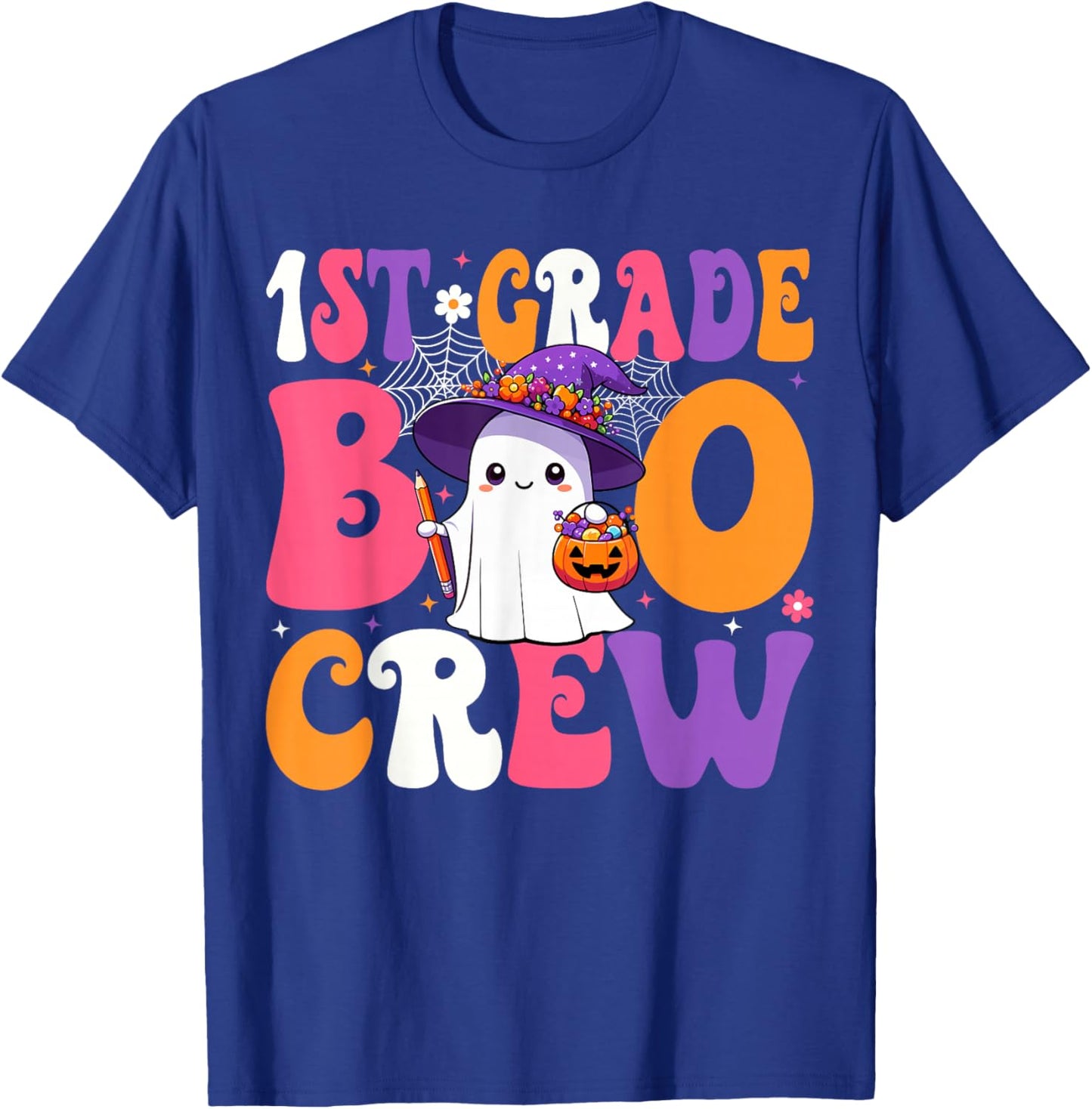 1st Grade Boo Crew Halloween First Grade Halloween Teacher T-Shirt - T-Shirt | Royal