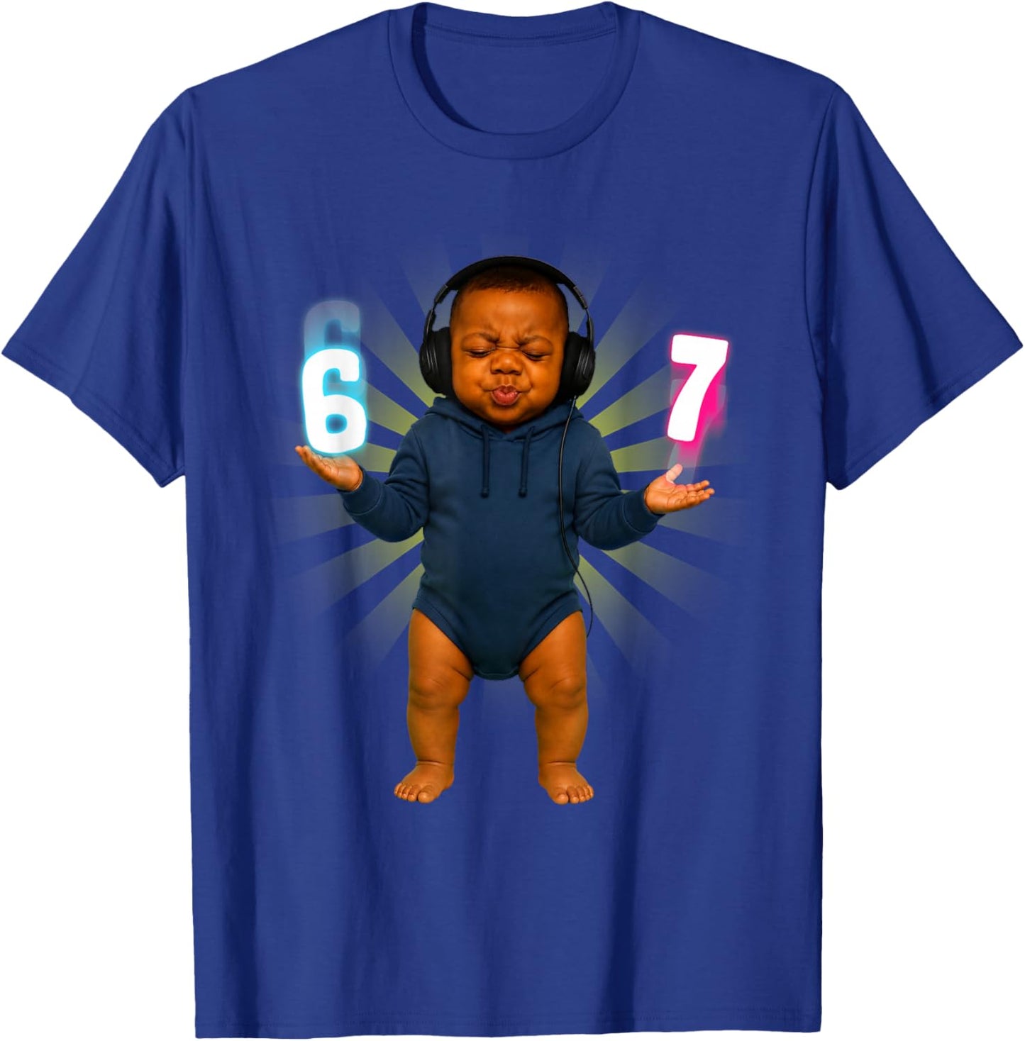 Funny Ai Baby Speed 67 Six Seven Brainrot Meme Gen Z T-Shirt - T-Shirt | Royal
