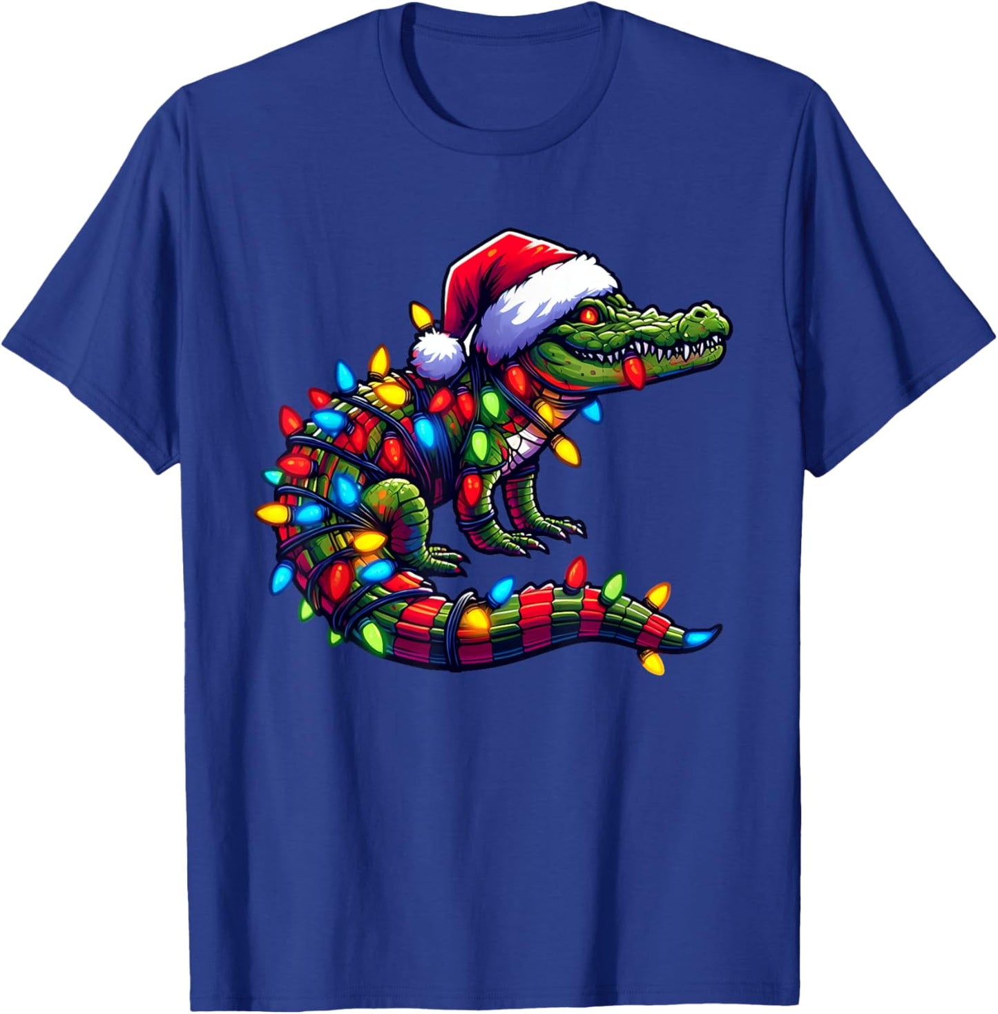 Alligator Santa Pajama Christmas Lights Xmas Toddler Kids T-Shirt - T-Shirt | Royal