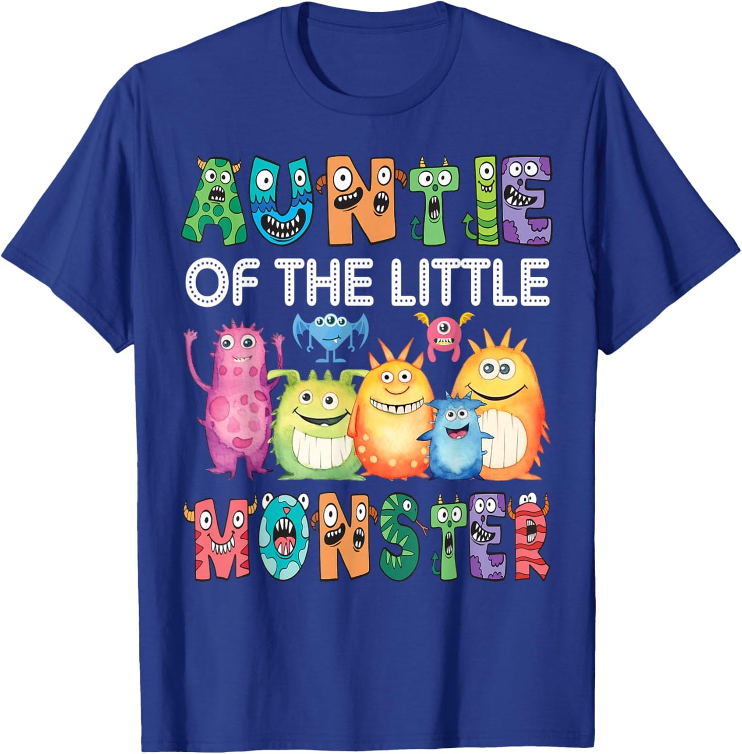 Auntie Of The Little Monster Kids 1St Birthday Party T-Shirt - T-Shirt | Royal