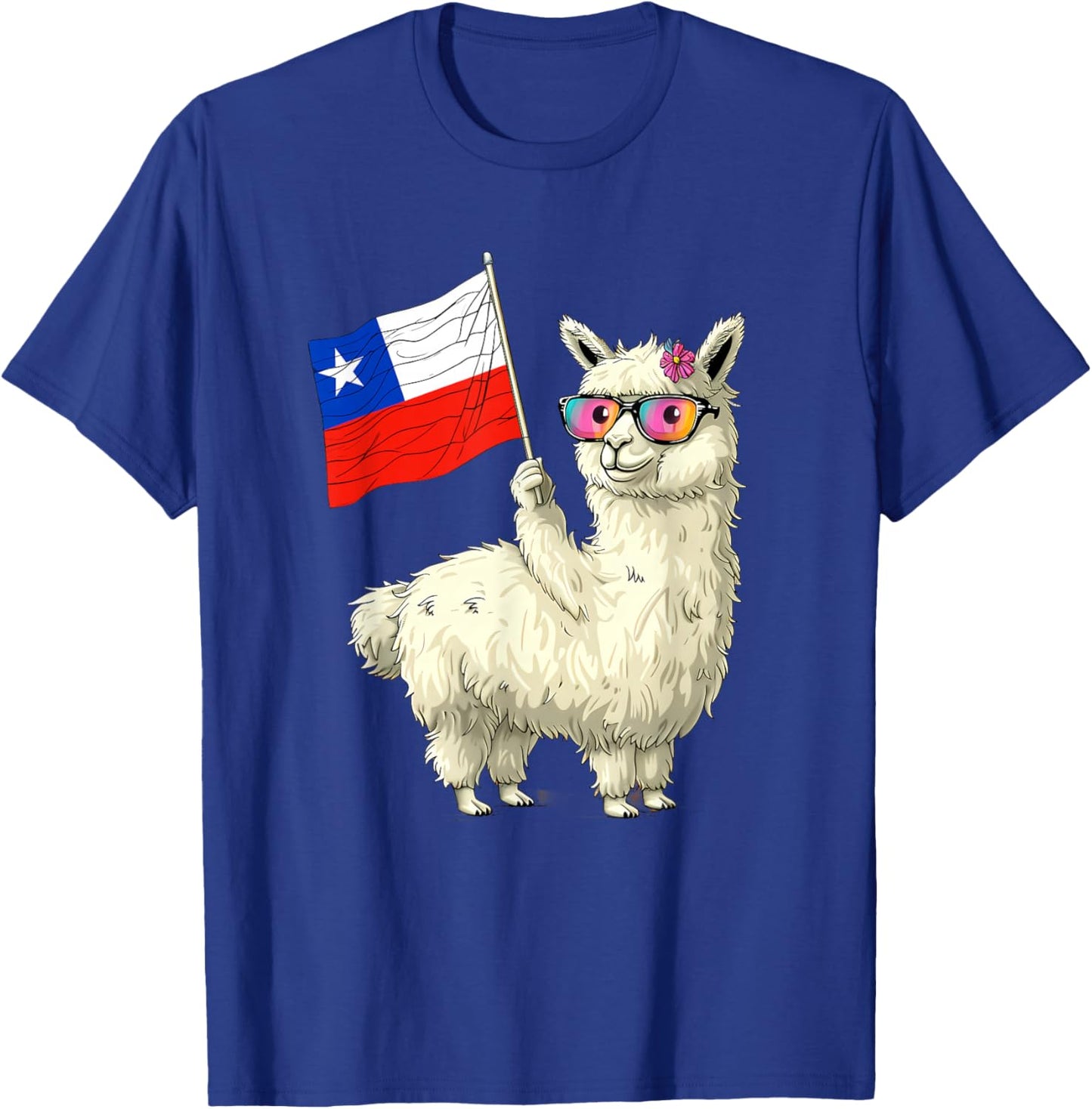Chile Llama Chilean Pride Chilean Roots Chilean Flag T-Shirt - T-Shirt | Royal