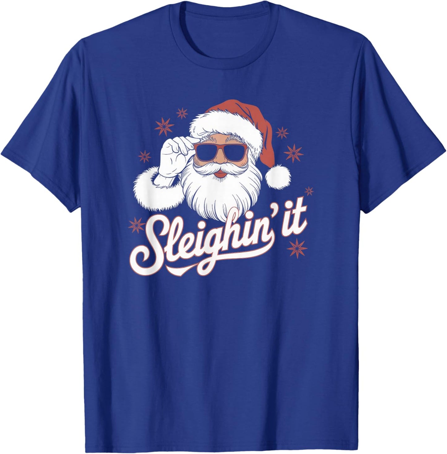 Sleighin' It Funny Santa Cool Sunglasses Sleighing Dad Retro T-Shirt - T-Shirt | Royal