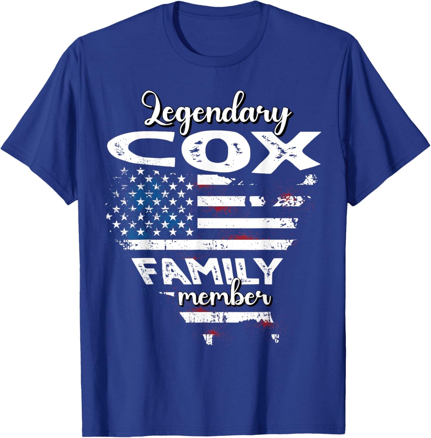 Surname Cox US Flag Cox Last Name Cox T-Shirt - T-Shirt | Royal